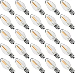 25pack Led Night Light Bulbs, C7 Candelabra E12 Chandelier Base. Fixed Price $19.41.