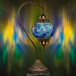 Marrakech Vintage Moroccan Turkish Mosaic Tiffany Table Lamp Swan Neck Handmade. Fixed Price $87.28.