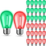 Jaheks 30pack Red Green String Light Bulbs, S14 Led Replacement Bulbs For Out.... Fixed Price $52.23.