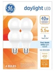 Ge Household Lighting 4pk 40w Led A19 Daylight 40 W Replcement Using Only 5.5w. Fixed Price $12.91.