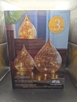 3 Evergreen Led Glass Raindrops Gold Crackle Finish. Fixed Price $89.99.
