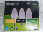 3 Pack Maxlite Eff5b1027c/3p/ws 2700k Dimmable 5w Led. Fixed Price $9.00.