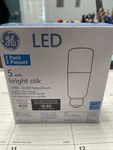 Ge Led5.5ls3/827 Bright Stik Led Lamp 3 Pack, 5w, 450 Lumens, 2700k. Fixed Price $9.99.