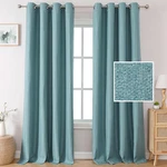 H.versailtex Blackout Curtains 1 Panels 108 Grommet Thermal Eggshell Blue Linen. Fixed Price $19.99.