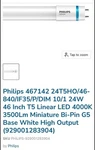 10 Philips 467142 24t5ho /46-840 Led Bulbs Miniature Bi-pin 24w 46 Inch High Op. Fixed Price $80.00.