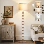 Luvkczc 62" Farmhouse Floor Lamp For Living Room & Bedroom - Dark Brown. Fixed Price $117.97.