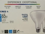 2 Cree 65 Watt Daylight Bright Br30 Led Light Bulbs W/standard Medium Base - New. Fixed Price $18.99.