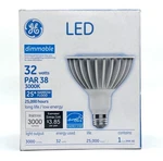 Ge 88801 Led Par38, 3000k, 25 Degree Narrow Flood Lamp, 3000 Lumens, 32 Watts,. Fixed Price $13.49.
