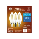 General Electric Relax Led 60w Dimmable Decorative Light Bulbs Soft White 3pk. Fixed Price $14.95.
