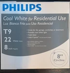Philips Circline Fluorescent Cool White Light Bulb T9 22w 8" Two Pack. Fixed Price $8.75.