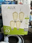 Sigalux Vintage Edison Style Dimmable 40w Equivalent Led Light Bulb 4pk Nip New. Fixed Price $10.00.
