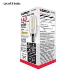 Lot Of 3 - Satco S21340 Led Filament Tube 120v 2.8w =25w T6 Candelabra E12 2700k. Fixed Price $19.99.
