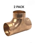2 Pack Mueller Streamline 1/2"x 1/2" Copper Tee (cxcxc) W04006 B&k New. Fixed Price $12.00.