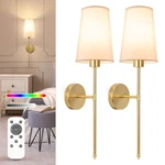 Wall Sconces Set Of 2 Rechargeable Battery Operated Dimmable Gold Niorsun Lights. Fixed Price $124.99.