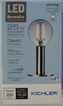 Kichler Led 25w/2.5w G16.5c Candelabra Filament-soft White-dimmable-513883-sav2+. Fixed Price $3.00.