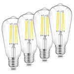 Vintage Led Edison Bulbs E26, 6w Cool White 5000k, 900 Lumen, 4-pack. Fixed Price $25.24.