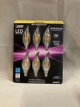 Feit Electric Led Dimmable Clear Chandelier 2700k Soft White Filament Lamps-6pk. Fixed Price $16.95.