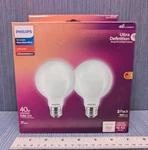 Lot Of 2 Pack X Philips Dimmable 3.5w Warm Glow 2700k-2200k 90 Cri G25 Globe Led. Fixed Price $11.99.