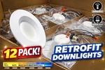 Sylvania Led 5/6" Downlight 725 Lumens Dimmable Selectable White (12-pack). Fixed Price $34.99.