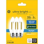 Ge Ultra Bright 100w Repl Led Bulbs Bm Medium Base Daylight Wet Rated 3-pack. Fixed Price $12.95.
