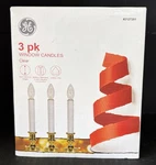 Ge 3 Pk Window Candle Lights Battery 2127201 New 6 Bulbs 7 Nib White Gold Clear. Fixed Price $15.00.