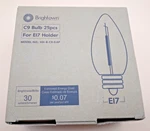Brightown C9 Bulb E17 Base Christmas Lights 2700k Shatterproof Clear 25 Pack. Fixed Price $23.49.