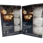 2 Pack Hampton Bay 11 Ft Led Natural Fiber Mini Bulb String Lights 10 Head. Fixed Price $44.99.