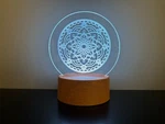 Mandala Night Light Acrylic Led On Wood Colored Base W/remote Control 16 Colors. Fixed Price $19.99.