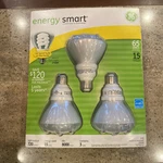 Ge Energy Smart Warm Soft Light Bulbs - Model #28909 R30- 15 Watts (3 Bulbs). Fixed Price $34.99.