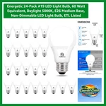 Listed 24-pack Led Light Bulbs, 60w Equivalent Daylight, Eco-friendly Design. Fixed Price $35.99.