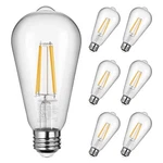 Dewenwils 6 Pack Vintage Led Edison Bulbs,dimmable Warm White St64 800lm, E26 7w. Fixed Price $19.99.