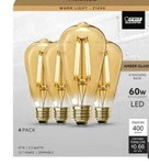 Feit Electric 60-watt Equiv St19 Dimmable Led Amber Glass Vintage Edison.... Fixed Price $25.38.