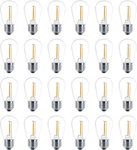 Meconard 24 Pack Led S14 Replacement Light Bulbs, Shatterproof Outdoor 1 Watt To. Fixed Price $20.92.