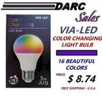 Via Led Color Changing 5w - A19 Built In Memory Function 16 Colors Brand New. Fixed Price $8.74.