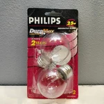 Philips 25 Watt Longer Life Decorative Globe Clear Light Bulbs New Nos Vintage. Fixed Price $13.61.