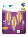Philips 469668 4w B11 Filament Led 2700k Soft White, 40w Eq, 3-pack. Fixed Price $10.90.