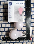 Box Of 2 New A19 Ge 60 Watt 60w Soft Pink Rose Light Bulb Ban 97483 Discontinued. Fixed Price $598.00.