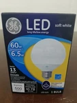 New Ge Led Soft White Frosted Globe 6.5 Watts G25. Fixed Price $14.20.
