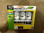Sylvania 10w -40 W Repl Micro-mini Cfl Light Bulbs Soft White 2700k New 3 Pack. Fixed Price $20.00.