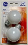Ge 40w Soft White G16 1/2 Shape 31110 Decorative Cozy 2 Light Bulbs E26 Screw. Fixed Price $11.99.