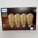 Philips Vintage Led Filament Amber Bulbs 2000k Dimmable 4 Pack. Fixed Price $22.99.