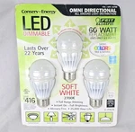 Feit Electric 60 Watt Replacement Led Dimmable Bulbs Omni Directional 3 Pack New. Fixed Price $29.00.