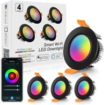 4x Lightingwill 2 Wifi Smart Led Downlight Rgb 5w Recessed Ceiling Light Black. Fixed Price $62.07.