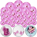 48 Pcs Pink Disco Ball Cake Decoration Ornaments Reflective Mirror Balls For .... Fixed Price $21.06.