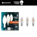Ecosmart 60-watt Equivalent B11 Dimmable E12 Candelabra Fine Bendy (3-pack). Fixed Price $8.99.