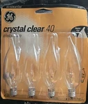 Ge Crystal Clear 40w Decorative Candelabra Bulbs Ca Type 4 Pack. Fixed Price $17.99.