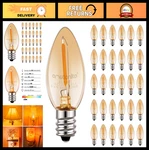 Amber Led C7 Night Light Bulbs E12 Candelabra Base 30 Pack. Fixed Price $69.99.