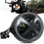 Pkeduo Motorcycle Headlight White/red Smoked X Drl 7inch Round. Fixed Price $134.02.