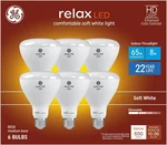 Ge Relax 6-pack 65 W Equivalent Dimmable Soft White Br30 Led Light Fixture. Fixed Price $21.95.
