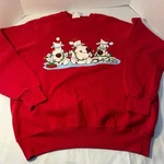 Vintage Lee Sweatshirt Xl Red Christmas Dogs Lights Crewneck Pullover. Fixed Price $15.00.
